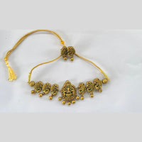 VF Collection Gold Plated Pota Stone And Beads Temple Choker Necklace Set