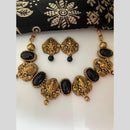 VF Collection Gold Plated Pota Stone And Beads Temple Necklace Set