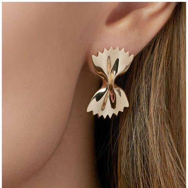 Manath Jewels Gold Plated Matte Finish Korean Style Stud Earrings