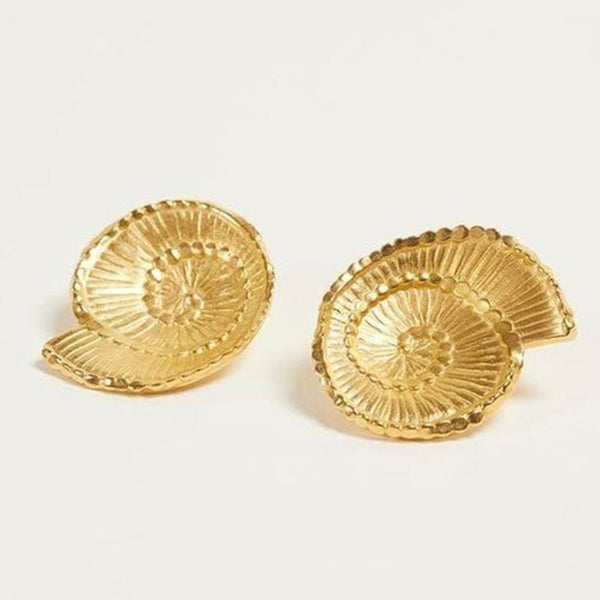 Manath Jewels Gold Plated Matte Finish Korean Style Stud Earrings