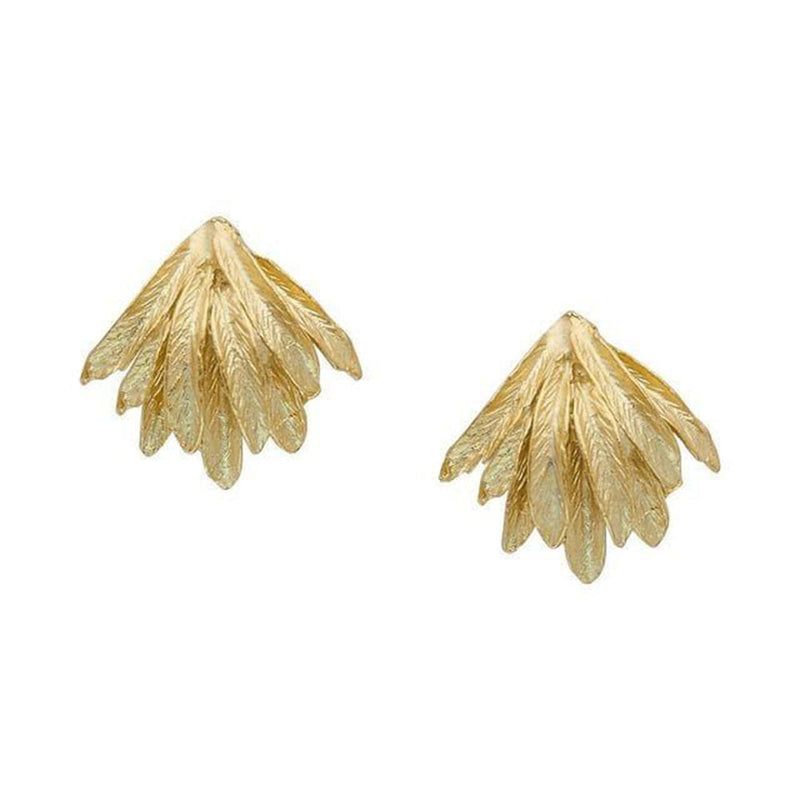 Manath Jewels Gold Plated Matte Finish Korean Style Stud Earrings