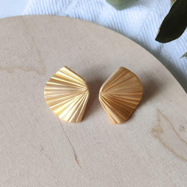 Manath Jewels Gold Plated Matte Finish Korean Style Stud Earrings