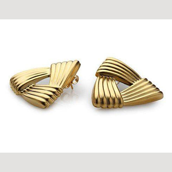 Manath Jewels Gold Plated Matte Finish Korean Style Stud Earrings