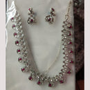 Sanjana Jewels Oxidised Plated Pota Stone Necklace Set