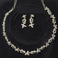 Sanjana Jewels Silver Plated Austrian Stone Necklace Set