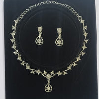 Sanjana Jewels Silver Plated Austrian Stone Necklace Set