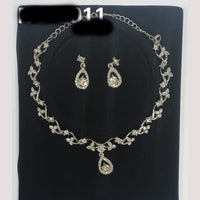 Sanjana Jewels Silver Plated Austrian Stone Necklace Set