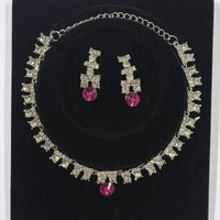 Sanjana Jewels Silver Plated Austrian Stone Necklace Set