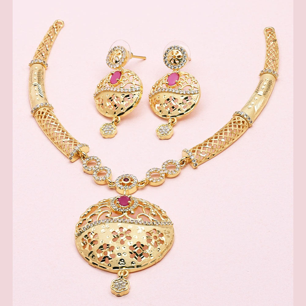 Sanjana Jewels Gold Plated Austrian Stone Necklace Set