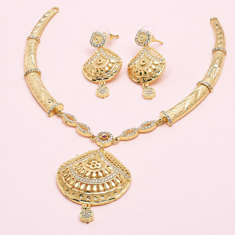 Sanjana Jewels Gold Plated Austrian Stone Necklace Set