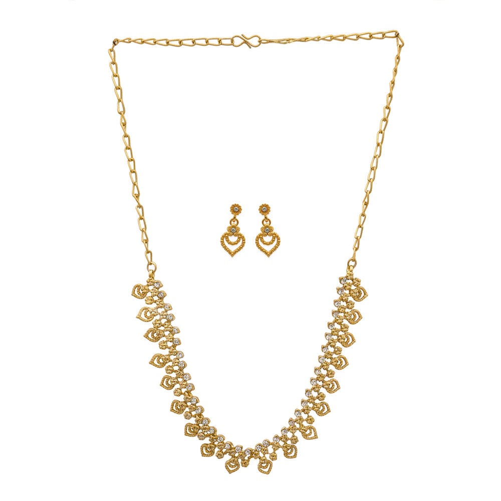 Urthn Gold Plated Elegant Austrian Stone Necklace set(Pack of 3)