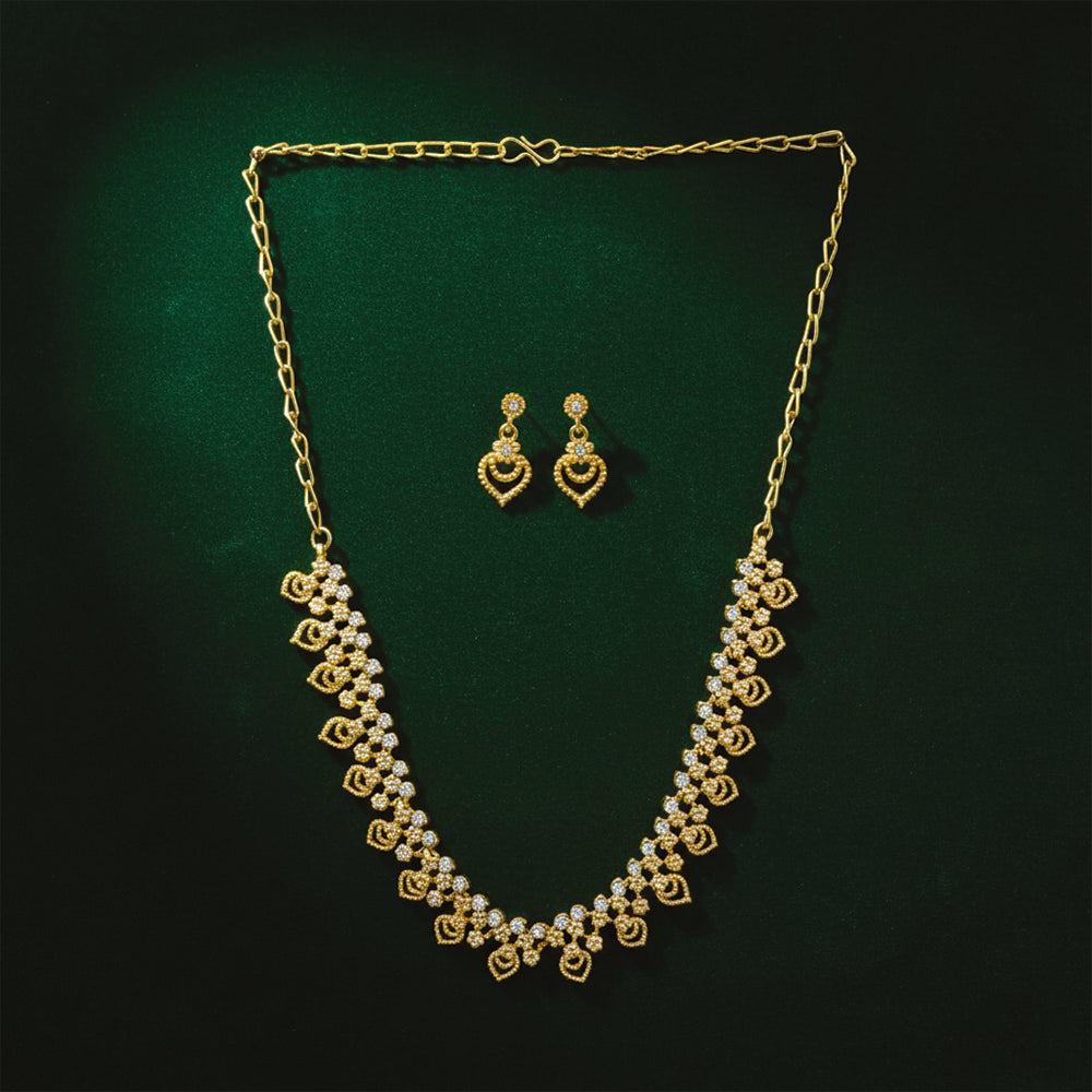 Urthn Gold Plated Elegant Austrian Stone Necklace set(Pack of 3)
