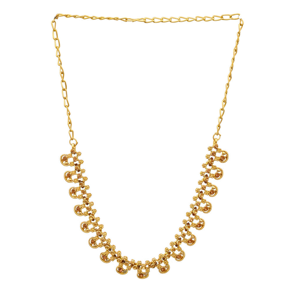 Urthn Gold Plated Elegant Austrian Stone Necklace set(Pack of 3)
