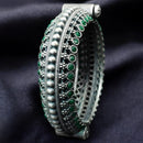 Maharani Jewels Oxidised Plated Pota Stone Openable Bangle