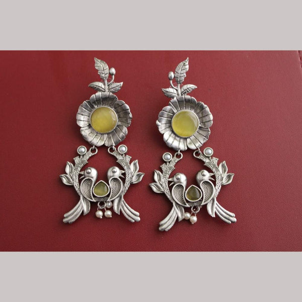 Maharani Jewels Silver Plated Pota Stone Dangler Earrings