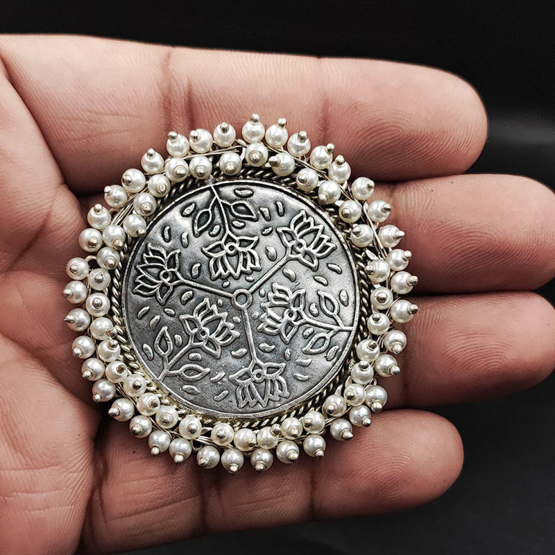 Maharani Jewels Oxidised Plated Pearls Ring