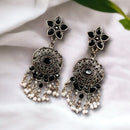 Maharani Jewels Oxidised Plated Pota Stone Dangler Earrings