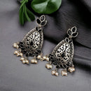 Maharani Jewels Oxidised Plated Pota Stone Dangler Earrings