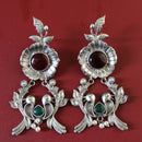 Maharani Jewels Silver Plated Pota Stone And Pearls Dangler Earrings