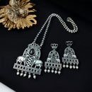 Maharani Jewels Oxidised Plated Pota Stone Necklace Set