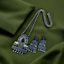 Maharani Jewels Oxidised Plated Pota Stone Necklace Set