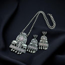Maharani Jewels Oxidised Plated Pota Stone Necklace Set