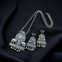 Maharani Jewels Oxidised Plated Pota Stone Necklace Set