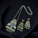 Maharani Jewels Oxidised Plated Pota Stone Necklace Set