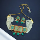 Maharani Jewels Gold Plated Kundan And Pearl Choker Necklace Set