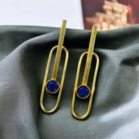 Maharani Jewels Gold Plated Pota Stone Dangler Earrings