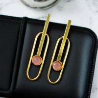 Maharani Jewels Gold Plated Pota Stone Dangler Earrings