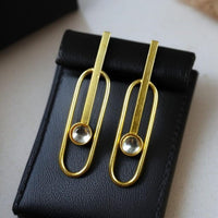 Maharani Jewels Gold Plated Pota Stone Dangler Earrings