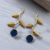 Maharani Jewels Gold Plated Pota Stone Traditional Dangler Earrings