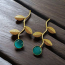 Maharani Jewels Gold Plated Pota Stone Traditional Dangler Earrings