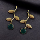 Maharani Jewels Gold Plated Pota Stone Traditional Dangler Earrings