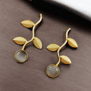 Maharani Jewels Gold Plated Pota Stone Traditional Dangler Earrings