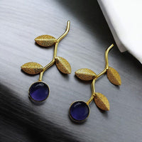 Maharani Jewels Gold Plated Pota Stone Traditional Dangler Earrings
