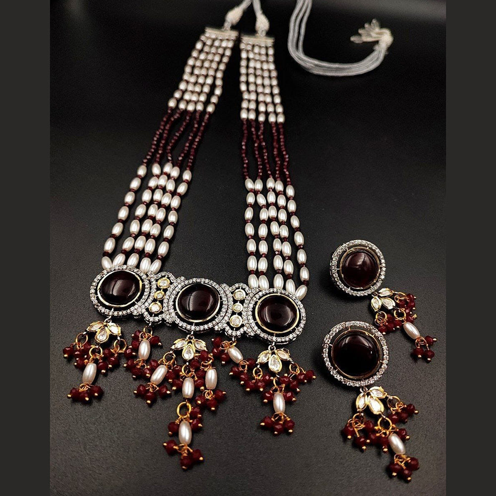 Maharani Jewels Royal Elegance 2-Tone Plated Pota And Beads Necklace Set