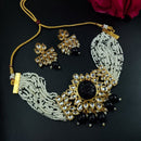 Maharani Jewels Gold Plated Kundan Stone And Pearl Choker Necklace Set