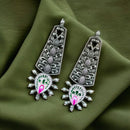 Maharani Jewels Designer Oxidised Pota Stone Dangler Earrings for Women