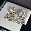 Maharani Jewels Ethnic 2-Tone Colorful Pota Stones Jhumki Earrings