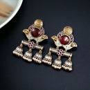 Maharani Jewels Ethnic 2-Tone Colorful Pota Stones Jhumki Earrings