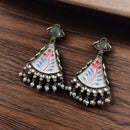 Maharani Jewels Inspired Oxidised Plated Pota & Pearl Detailing Dangler Earrings