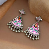 Maharani Jewels Inspired Oxidised Plated Pota & Pearl Detailing Dangler Earrings