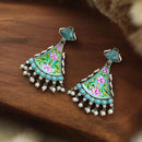 Maharani Jewels Inspired Oxidised Plated Pota & Pearl Detailing Dangler Earrings