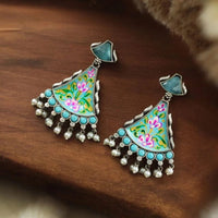 Maharani Jewels Inspired Oxidised Plated Pota & Pearl Detailing Dangler Earrings