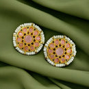Maharani Jewels Gold Plated Pota Stone And Pearl Studs Earrings