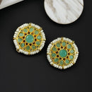 Maharani Jewels Gold Plated Pota Stone And Pearl Studs Earrings