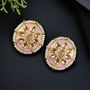 Maharani Jewels Gold Plated Kundan Stone And Meenakari Pearl Studs Earrings