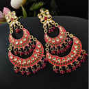 Maharani Jewels Gold Plated Kundan And  Meenakari Dangler Earrings